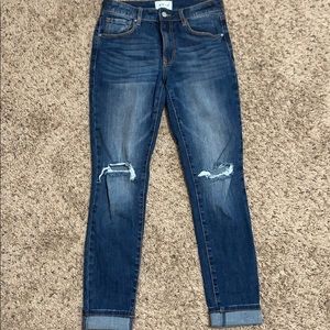 Dark Ripped Knee Jeans